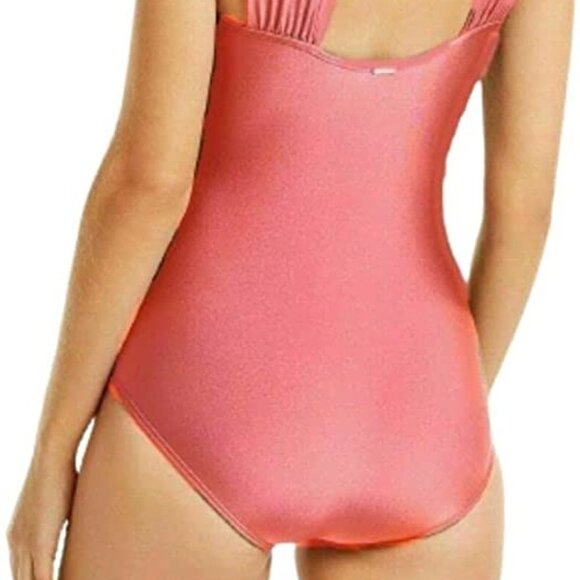 Calvin Klein One-Piece Pink Keyhole Shimmer Swimsuit NEW Size 4 - Picture 2 of 3